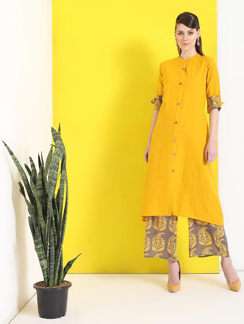 solid a-line kurta - 17191744 - Zoom Image - 1