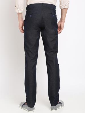 grey solid flat front casual trouser - 17191841 - Standard Image - 3