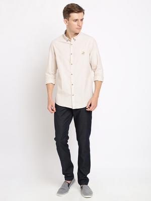 grey solid flat front casual trouser - 17191841 - Standard Image - 4