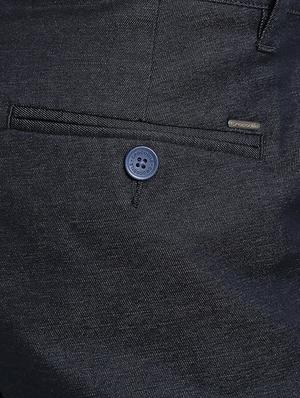 grey solid flat front casual trouser - 17191841 - Standard Image - 5