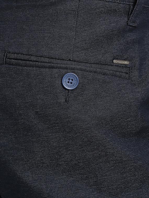 grey solid flat front casual trouser - 17191841 - Zoom Image - 5