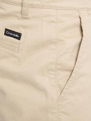 beige solid flat front casual trouser - 17191843 - Standard Image - 5