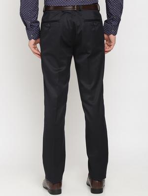black solid flat front trousers formal trouser - 17191848 - Standard Image - 2