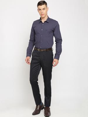 black solid flat front trousers formal trouser - 17191848 - Standard Image - 3