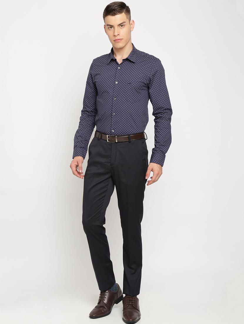 black solid flat front trousers formal trouser - 17191848 - Zoom Image - 3