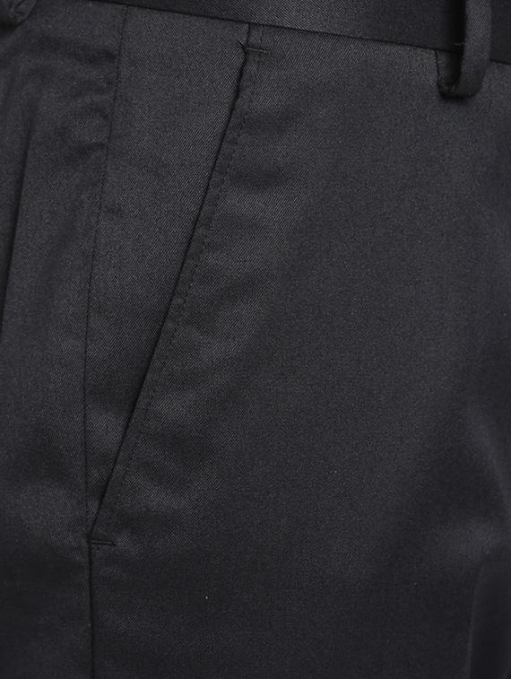 black solid flat front trousers formal trouser - 17191848 - Zoom Image - 4