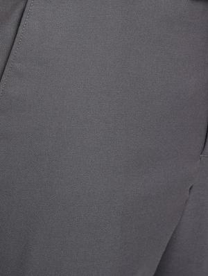 grey solid flat front formal trouser - 17191850 - Standard Image - 4