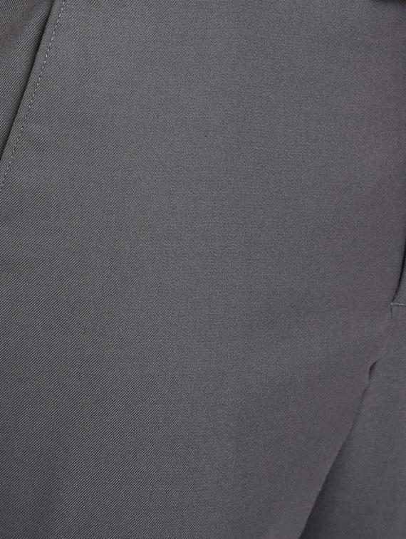 grey solid flat front formal trouser - 17191850 - Zoom Image - 4