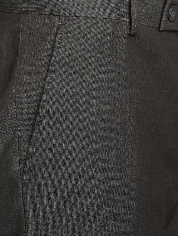 grey textured flat front formal trouser - 17191851 - Zoom Image - 4