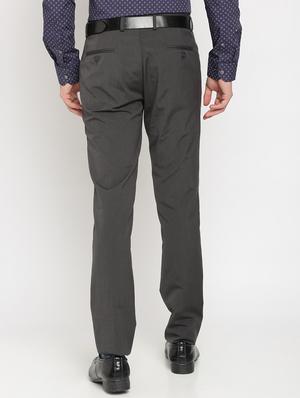 grey solid flat front formal trouser - 17191852 - Standard Image - 2