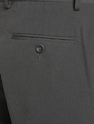 grey solid flat front formal trouser - 17191852 - Standard Image - 4