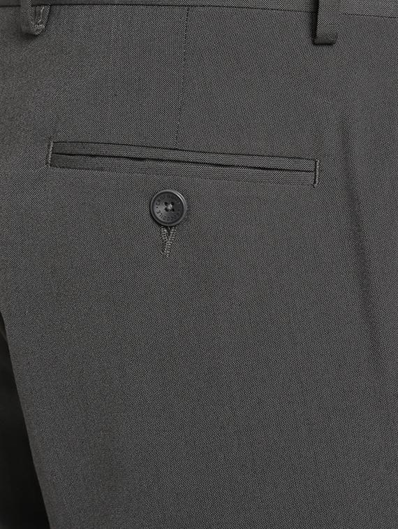 grey solid flat front formal trouser - 17191852 - Zoom Image - 4