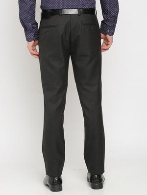 black solid flat front formal trouser - 17191853 - Standard Image - 2