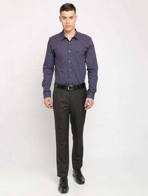 black solid flat front formal trouser - 17191853 - Standard Image - 3