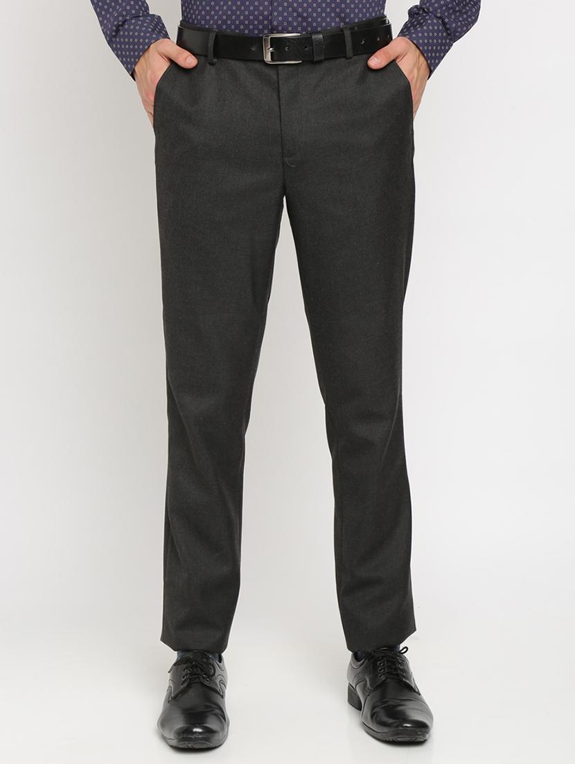 black solid flat front formal trouser - 17191853 - Zoom Image - 1