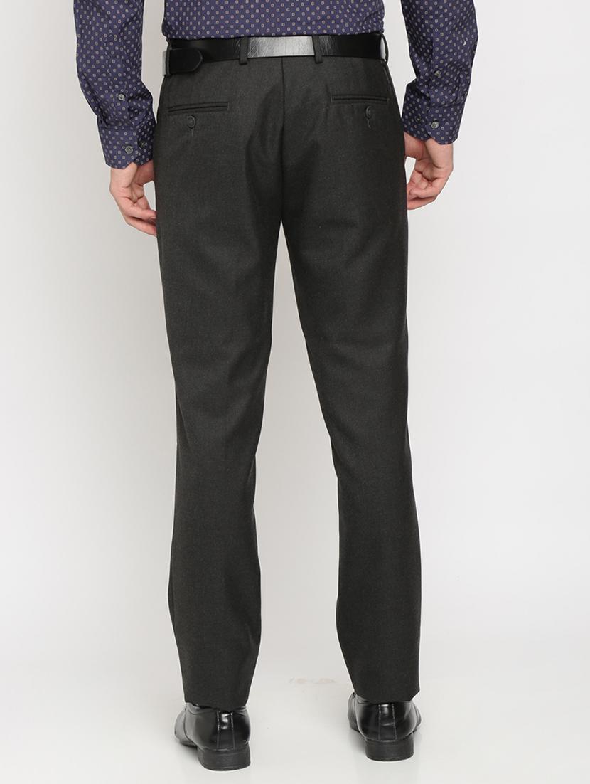 black solid flat front formal trouser - 17191853 - Zoom Image - 2
