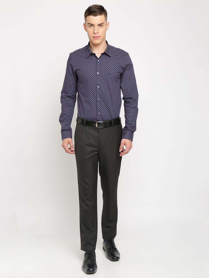 black solid flat front formal trouser - 17191853 - Zoom Image - 3