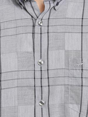 grey checkered casual shirt - 17191891 - Standard Image - 5