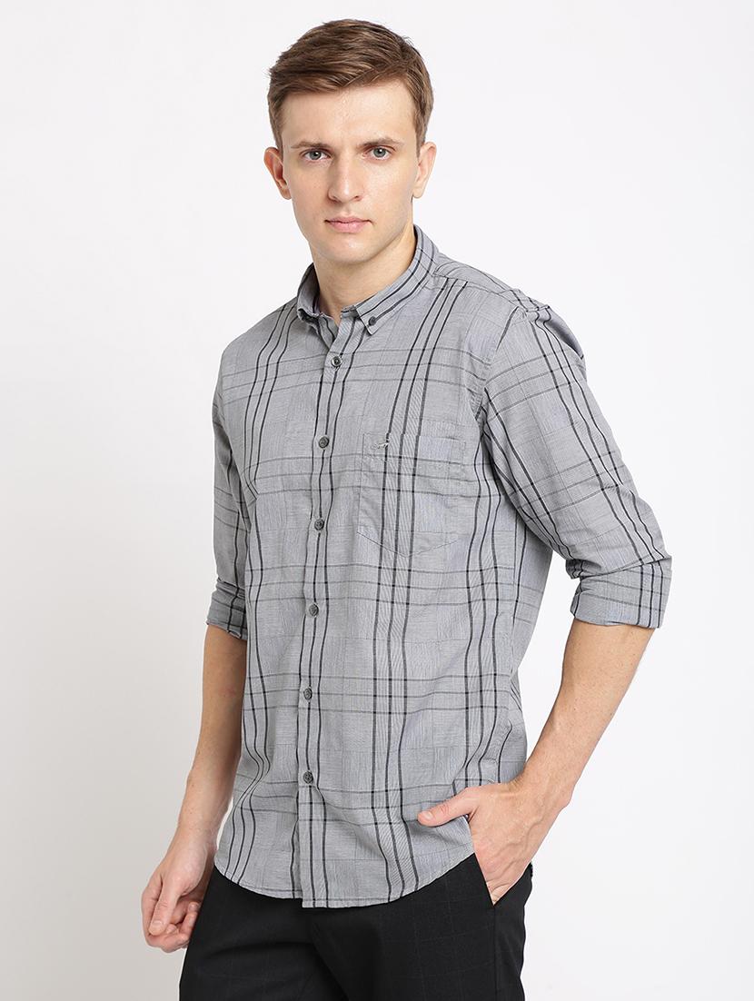 grey checkered casual shirt - 17191891 - Zoom Image - 2