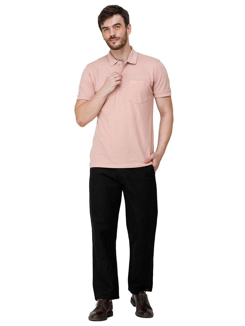 black solid linen flat front casual trouser - 17192065 - Zoom Image - 4