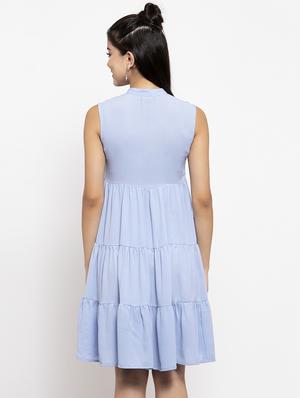 mandarin neck tiered dress - 17192166 - Standard Image - 3