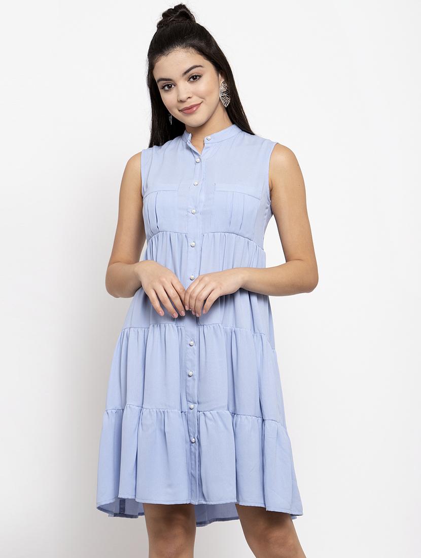 mandarin neck tiered dress - 17192166 - Zoom Image - 1