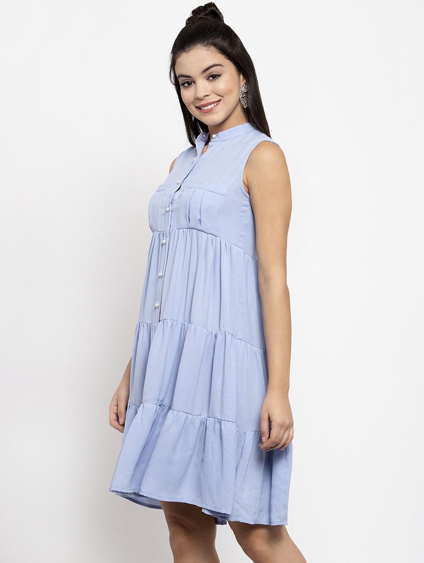 mandarin neck tiered dress - 17192166 - Zoom Image - 2