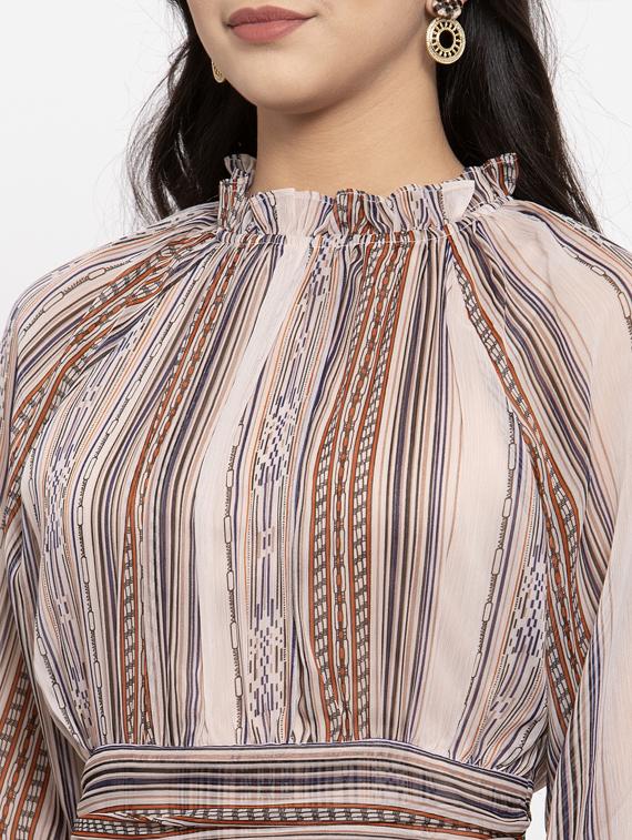 beige polyester maxi dress - 17192167 - Zoom Image - 5