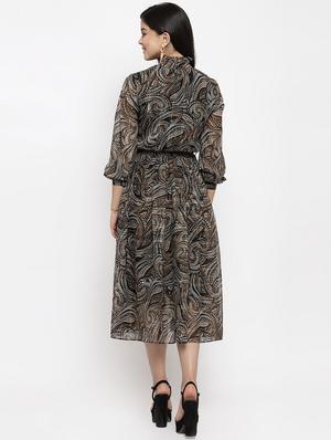 grey polyester fit & flare dress - 17192168 - Standard Image - 3
