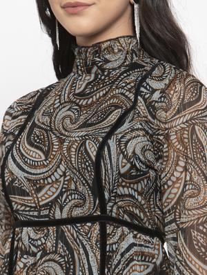 mock neck a-line dress - 17192179 - Standard Image - 5
