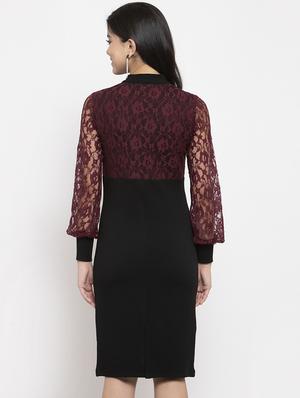 black polyester bodycon dress - 17192183 - Standard Image - 3