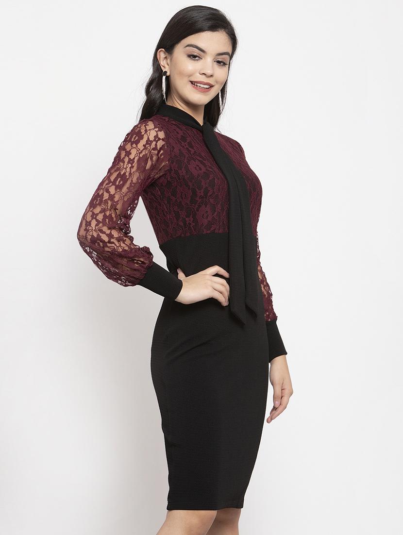 black polyester bodycon dress - 17192183 - Zoom Image - 2