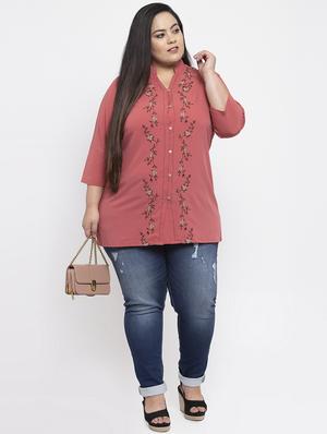 embroidered plus top - 17193246 - Standard Image - 4