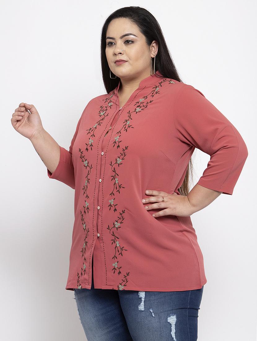 embroidered plus top - 17193246 - Zoom Image - 2