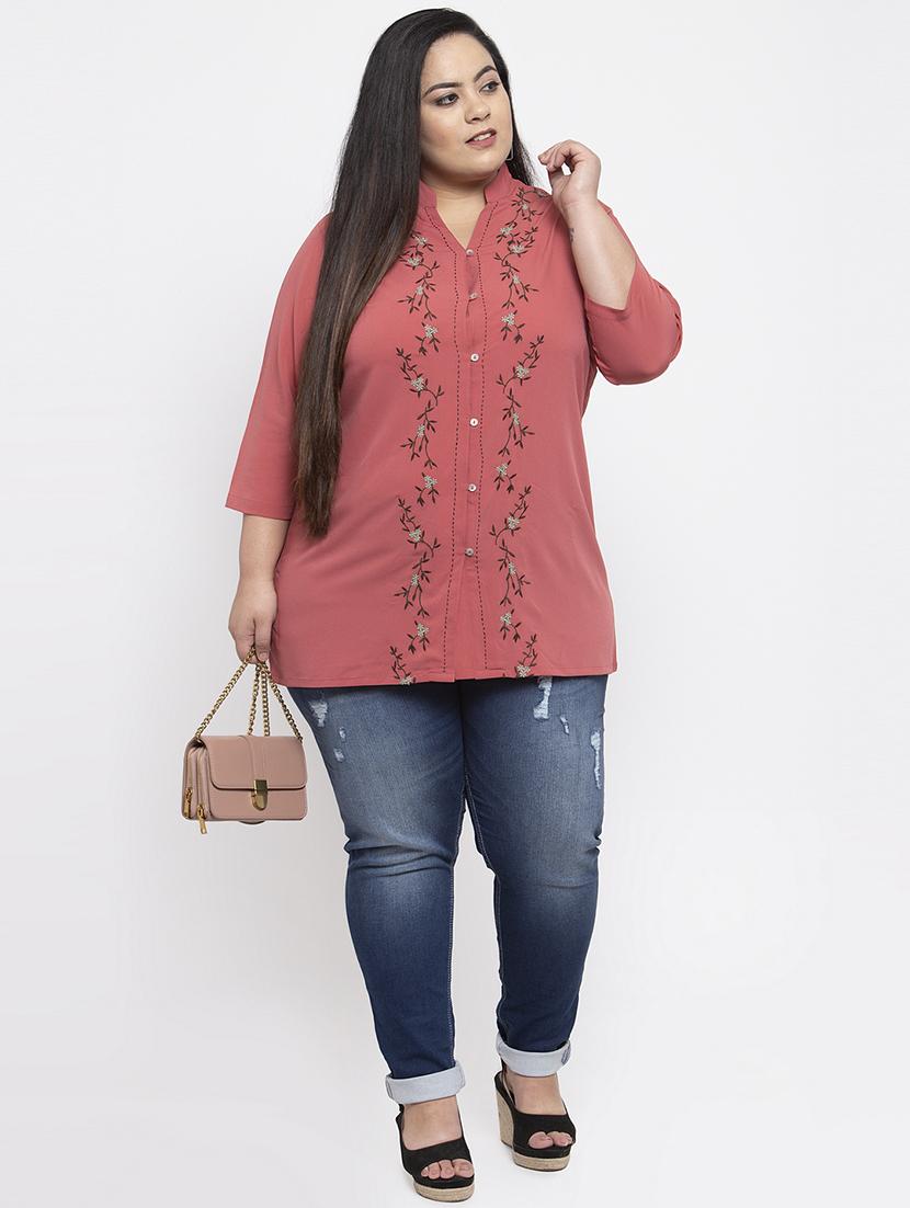 embroidered plus top - 17193246 - Zoom Image - 4