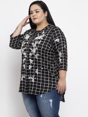 embroidered checkered top - 17193247 - Standard Image - 2