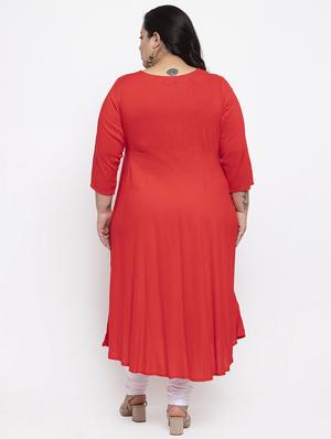yoke embroidered a-line kurta - 17193395 - Standard Image - 3