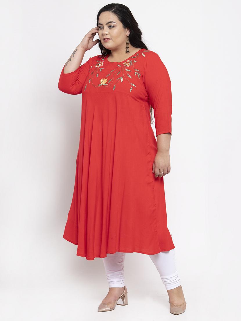 yoke embroidered a-line kurta - 17193395 - Zoom Image - 2