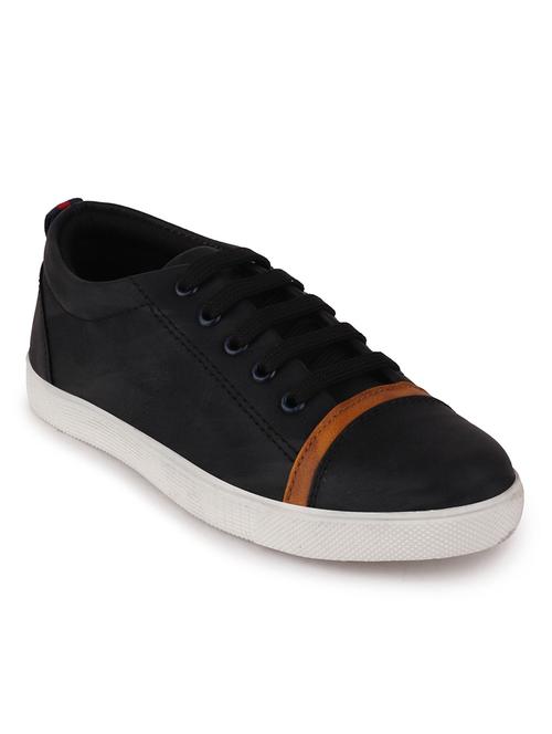 black leatherette sneaker - 17193519 - Standard Image - 1