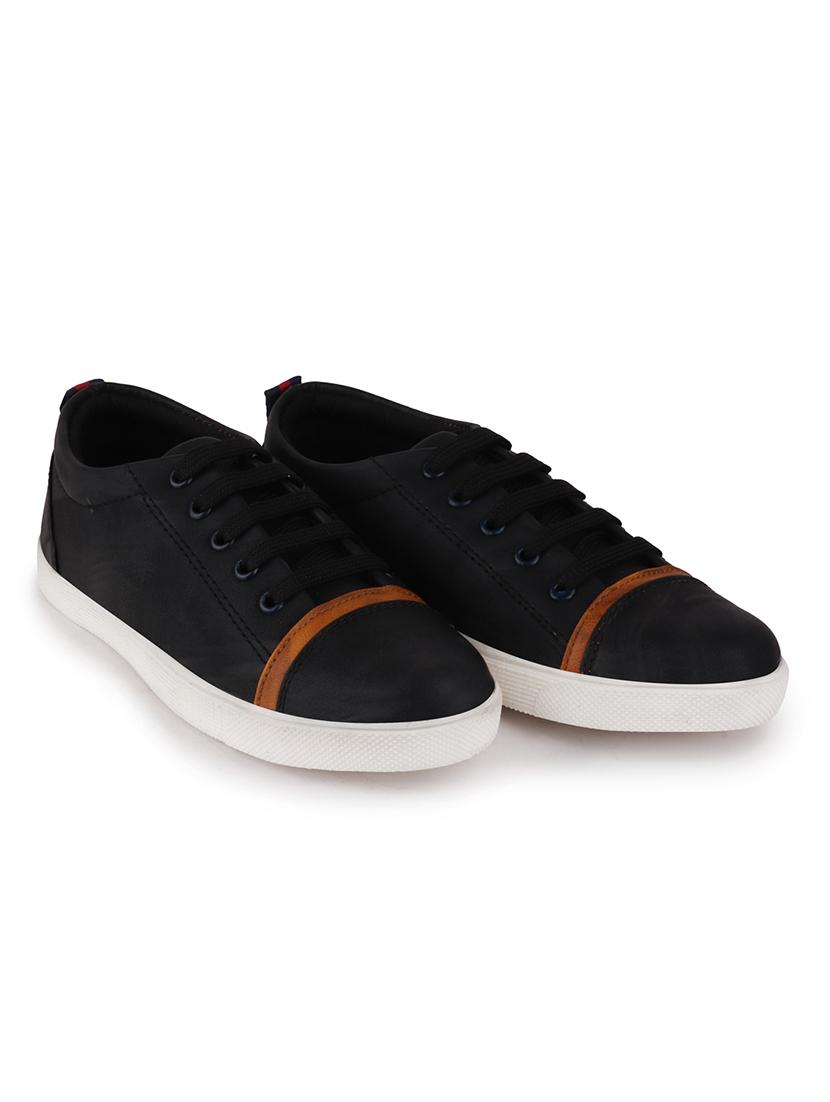 black leatherette sneaker - 17193519 - Zoom Image - 2