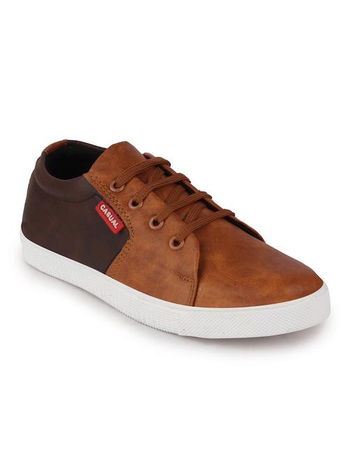 brown leatherette sneaker - 17193523 - Standard Image - 1