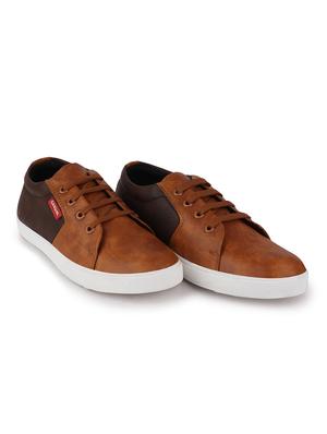 brown leatherette sneaker - 17193523 - Standard Image - 2