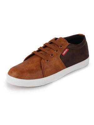 brown leatherette sneaker - 17193523 - Standard Image - 3