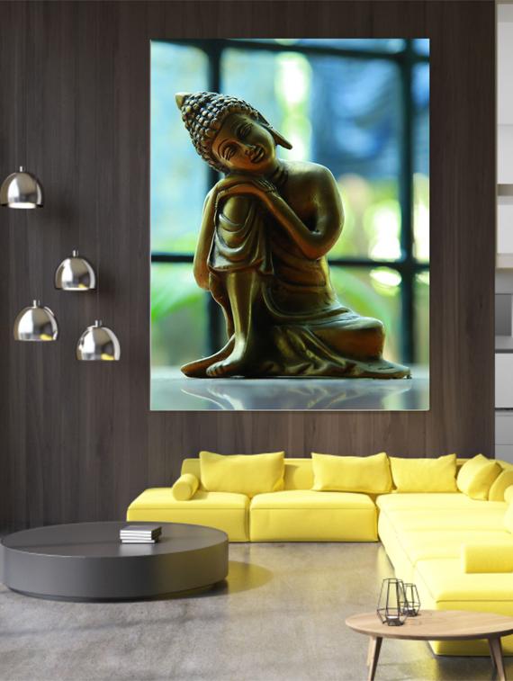 hd digital print buddha metal wallpaper - 17193553 - Zoom Image - 1