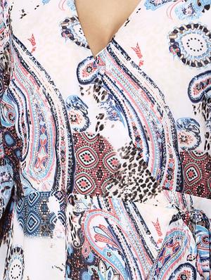 v neck printed a-line dress - 17193778 - Standard Image - 5