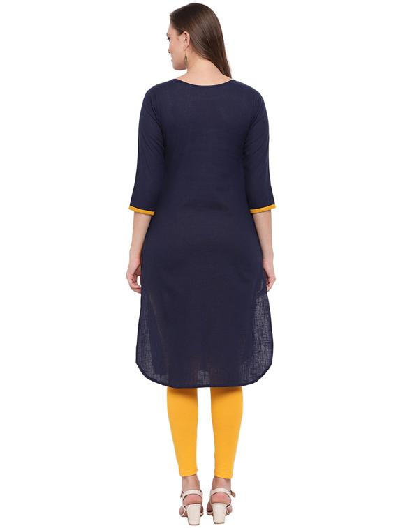 striped straight kurta - 17194268 - Zoom Image - 3