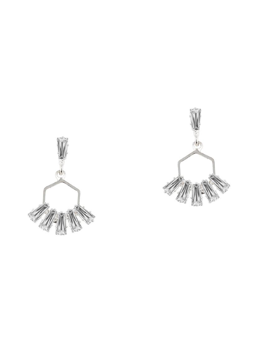 silver metal drop earring - 17194356 - Zoom Image - 2