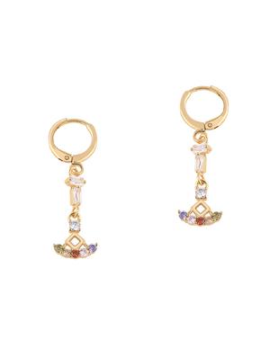 multi colored metal drop earring - 17194366 - Standard Image - 2