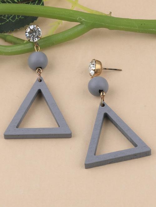 grey metal drop earring - 17194402 - Standard Image - 1