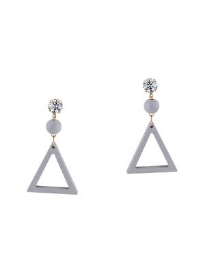 grey metal drop earring - 17194402 - Standard Image - 2
